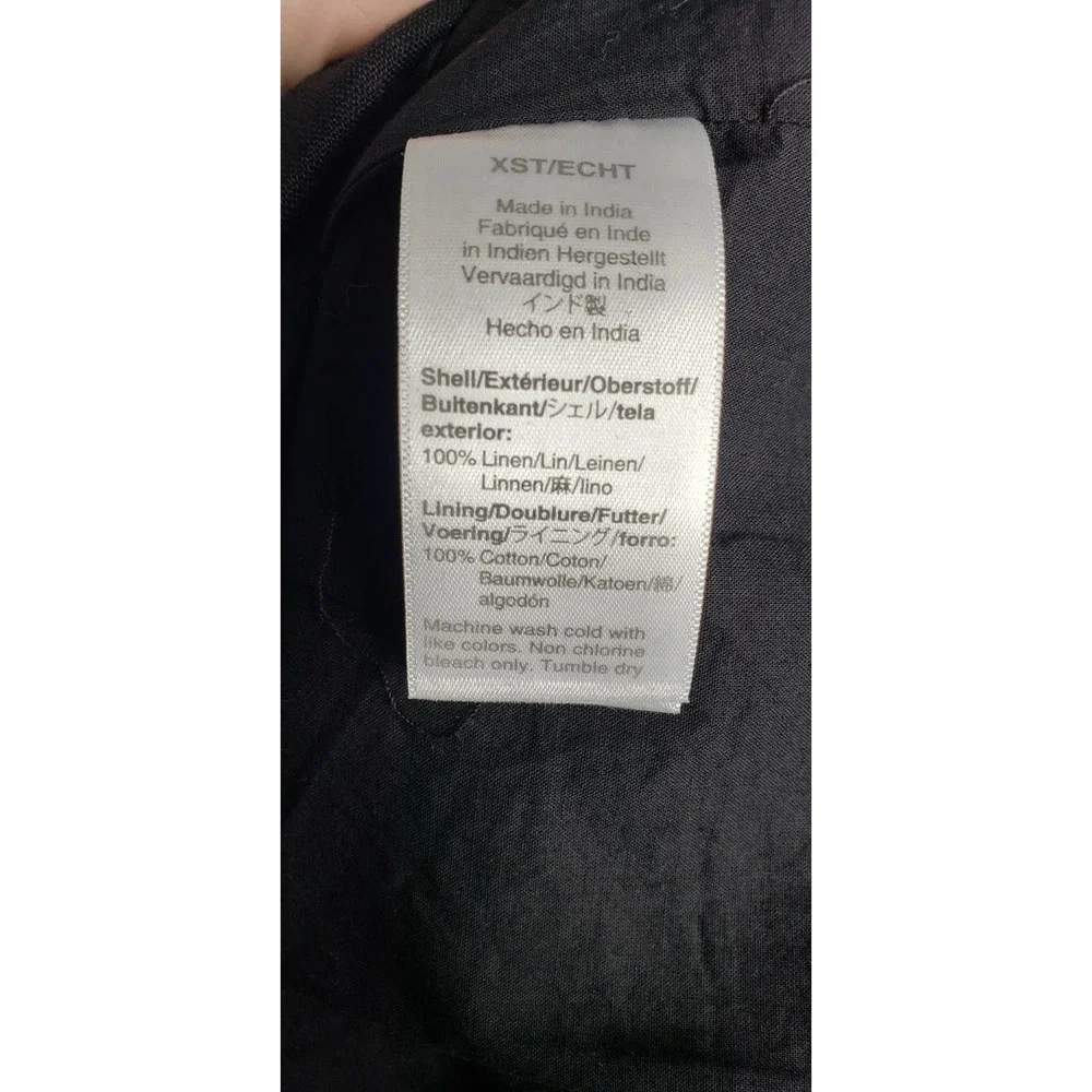 J. Crew NWT Black Beauchamps Linen Button Back Sleeveless Shift Dress XS Tall - Picture 11 of 12